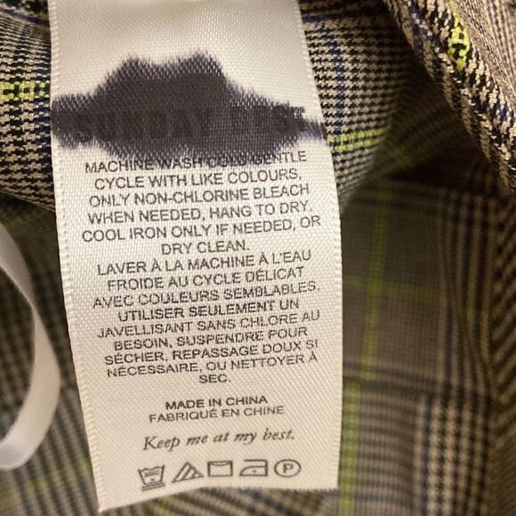 Aritzia Sunday Best Plaid Pleated Mini Skirt Black Blue Neon Green Size 00 - Picture 4 of 5